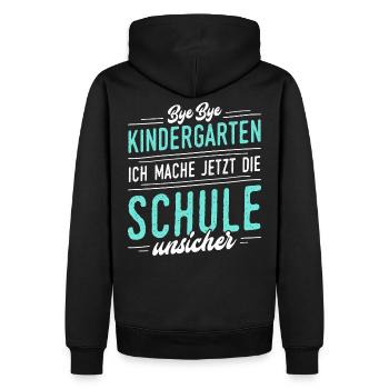 ...Ich mache jetzt die Schule unsicher - Männer Premium Bio Hoodie - Schwarz - Hinten - Nico (187cm)