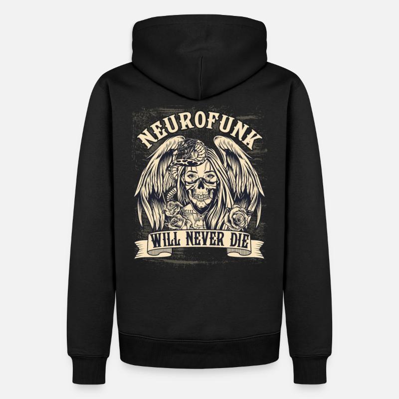 LA NEUROFUNK VEUT NEVER - Sweat à capuche Premium bio Homme - noir