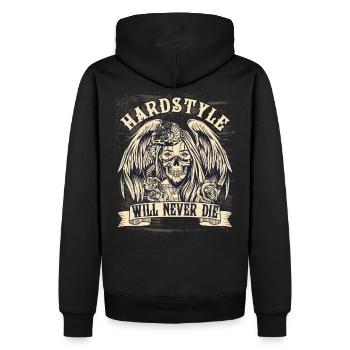 HARDSTYLE VEUT NEVER - Sweat à capuche Premium bio Homme - noir - Dos - Nico (187cm)