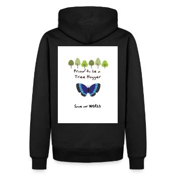 Fier d'être une idée cadeau cadeau Tree Hugger - Sweat à capuche Premium bio Homme - noir - Dos - Nico (187cm)