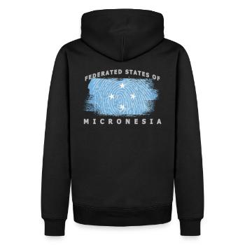 Federated States of Micronesia Mikronesien Flagge - Männer Premium Bio Hoodie - Schwarz - Hinten - Nico (187cm)