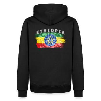Cadeau vintage de drapeau de l'Éthiopie - Sweat à capuche Premium bio Homme - noir - Dos - Nico (187cm)