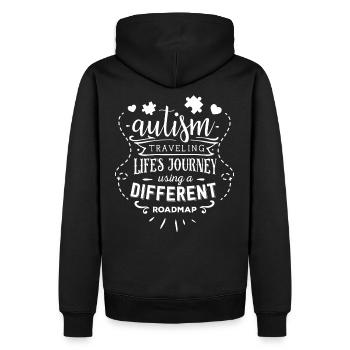 Autism Travel Life Using A Different Roadmap - Sweat à capuche Premium bio Homme - noir - Dos - Nico (187cm)
