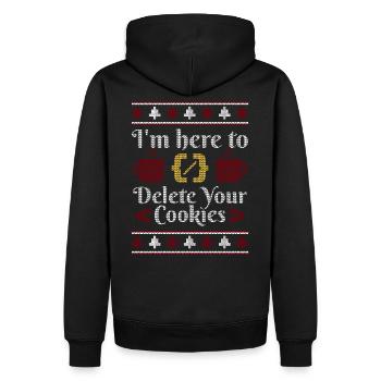 Ugly Sweater IT Nerd Cookie Deleting - Männer Premium Bio Hoodie - Schwarz - Hinten - Nico (187cm)