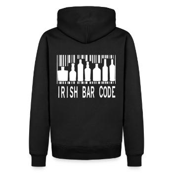 Funny St. Patrick's Day Irish Beer Lovers Bar Code - Männer Premium Bio Hoodie - Schwarz - Hinten - Nico (187cm)