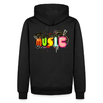 musik - Männer Premium Bio Hoodie - Schwarz - Hinten - Nico (187cm)