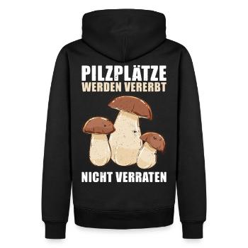 Pilzsammler Geschenk - Männer Premium Bio Hoodie - Schwarz - Hinten - Nico (187cm)