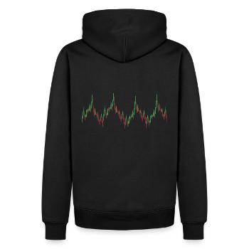 Heartbeat Candlestick Chart Exchange Stock Market - Sweat à capuche Premium bio Homme - noir - Dos - Nico (187cm)