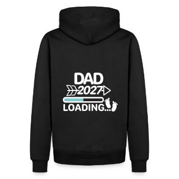 Dad2027 - Männer Premium Bio Hoodie - Schwarz - Hinten - Nico (187cm)