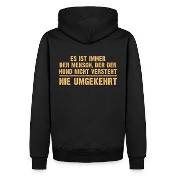 Hunde Sprüche, Geschenk zB Geburtstag, Nerd, Hund - Männer Premium Bio Hoodie - Schwarz - Hinten - Nico (187cm)