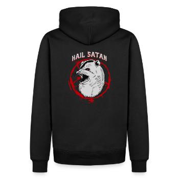 Salut Satan I Opossum satanique - Sweat à capuche Premium bio Homme - noir - Dos - Nico (187cm)