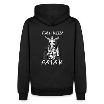 Y'all need Satan I Satanic Goat Head - Männer Premium Bio Hoodie - Schwarz - Hinten - Nico (187cm)