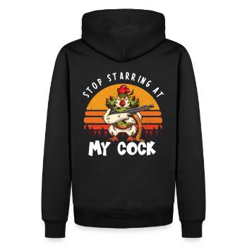 Arrêtez de regarder My Cock I Chicken Whisperer - Sweat à capuche Premium bio Homme - noir - Dos - Nico (187cm)