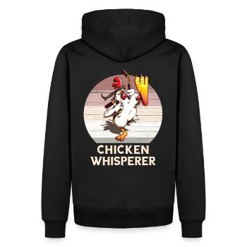 Hühner Flüsterer I Chuchoteur de poulet - Sweat à capuche Premium bio Homme - noir - Dos - Nico (187cm)