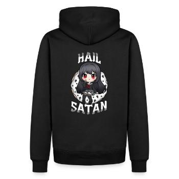 Salut Satan I Creepy Cute Witch - Sweat à capuche Premium bio Homme - noir - Dos - Nico (187cm)