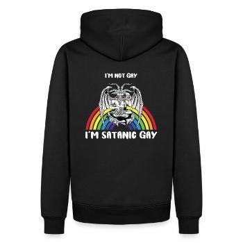 I'm Not Gay I'm Satanic Gay I LGBT - Männer Premium Bio Hoodie - Schwarz - Hinten - Nico (187cm)