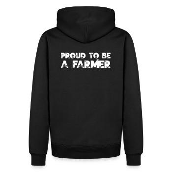 Fier d’être agriculteur I Bauer Landwirt - Sweat à capuche Premium bio Homme - noir - Dos - Nico (187cm)
