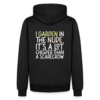 Je jardine dans le nu Je jardin drôle - Sweat à capuche Premium bio Homme - noir - Dos - Nico (187cm)