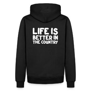 La vie est meilleure dans le pays I agriculteur agriculteur - Sweat à capuche Premium bio Homme - noir - Dos - Nico (187cm)