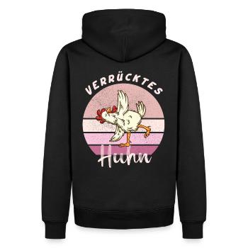 Verrücktes Huhn I Landwirt Humor Bauer - Männer Premium Bio Hoodie - Schwarz - Hinten - Nico (187cm)
