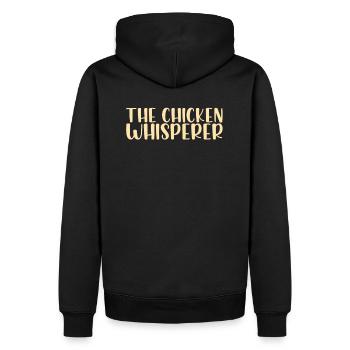 The Chicken Whisperer I Drôle de poulet Poulets - Sweat à capuche Premium bio Homme - noir - Dos - Nico (187cm)
