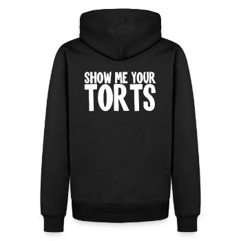 Montrez-moi vos torts I Avocat Drôle - Sweat à capuche Premium bio Homme - noir - Dos - Nico (187cm)