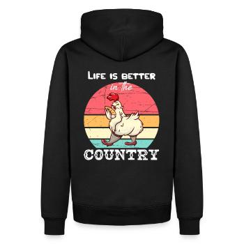 La vie est meilleure dans le pays I agriculteur agriculteur - Sweat à capuche Premium bio Homme - noir - Dos - Nico (187cm)