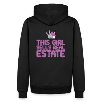 This Girl Sells Real Estate I Makler - Männer Premium Bio Hoodie - Schwarz - Hinten - Nico (187cm)