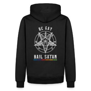 Be Gay Hail Stan I Satanic LGBT - Männer Premium Bio Hoodie - Schwarz - Hinten - Nico (187cm)