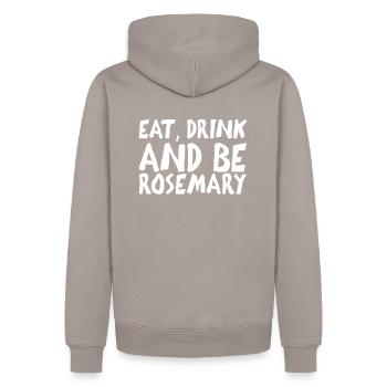 Manger boire et être romarin je jardin drôle - Sweat à capuche Premium bio Homme - taupe - Dos - Nico (187cm)
