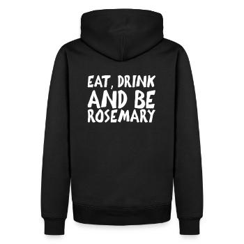Manger boire et être romarin je jardin drôle - Sweat à capuche Premium bio Homme - noir - Dos - Nico (187cm)