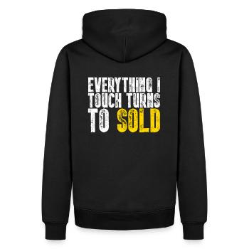 Everything I Touch Turns To Sold I Real Estate - Men’s Premium Organic Hoodie - black - Back - Nico (187cm)