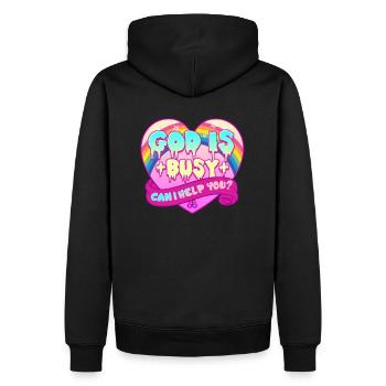 Dieu est occupé Puis-je vous aider I Death Metal Heart - Sweat à capuche Premium bio Homme - noir - Dos - Nico (187cm)