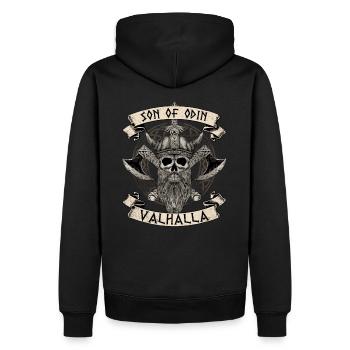 Son Of Odin Viking Valhalla - Männer Premium Bio Hoodie - Schwarz - Hinten - Nico (187cm)