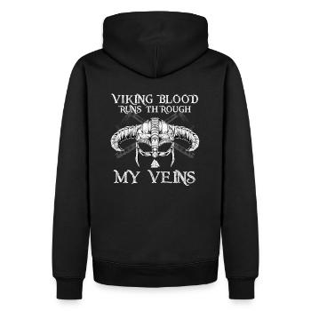 Le sang viking coule dans mes veines Walhalla - Sweat à capuche Premium bio Homme - noir - Dos - Nico (187cm)
