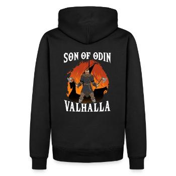 Son of Odin Wiking Walhalla - Männer Premium Bio Hoodie - Schwarz - Hinten - Nico (187cm)