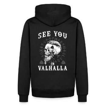Rendez-vous à Valhalla Viking Warrior - Sweat à capuche Premium bio Homme - noir - Dos - Nico (187cm)