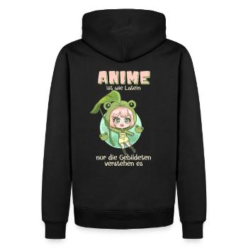 Anime ist wie Latein Anime Manga Girl - Männer Premium Bio Hoodie - Schwarz - Hinten - Nico (187cm)