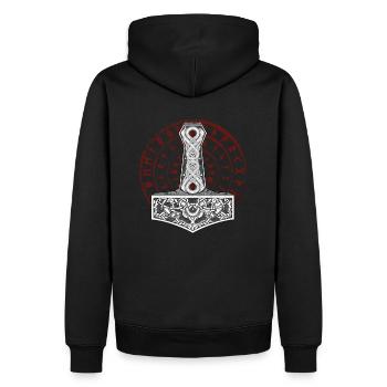 Marteau Viking Mjolnir - Sweat à capuche Premium bio Homme - noir - Dos - Nico (187cm)