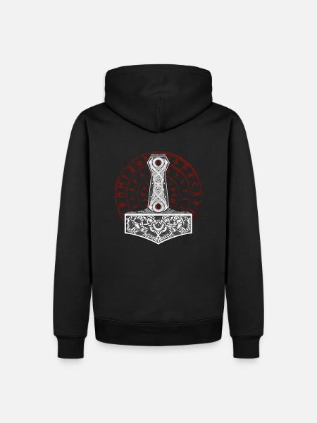 Marteau Viking Mjolnir - Sweat à capuche Premium bio Homme - noir
