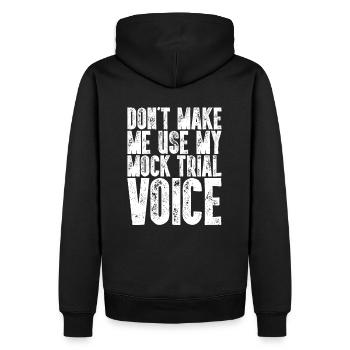 Ne me faites pas utiliser mon avocat fictif - Sweat à capuche Premium bio Homme - noir - Dos - Nico (187cm)