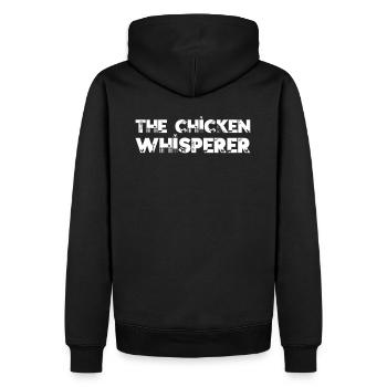 Le fermier producteur de poulet chuchoteur drôle - Sweat à capuche Premium bio Homme - noir - Dos - Nico (187cm)