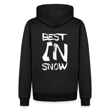 Best In Snow Skifahrer Snowboarder Wintersport - Männer Premium Bio Hoodie - Schwarz - Hinten - Nico (187cm)