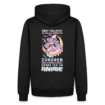 Anime Manga Kawaii Girl Creepy Cute - Männer Premium Bio Hoodie - Schwarz - Hinten - Nico (187cm)