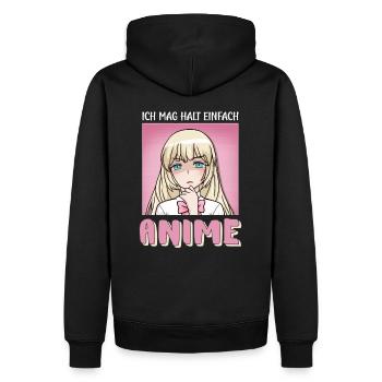 J’aime juste anime kawaii girl - Sweat à capuche Premium bio Homme - noir - Dos - Nico (187cm)