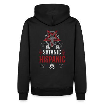 Satanic Hispanic Baphomet Occult - Men’s Premium Organic Hoodie - black - Back - Nico (187cm)