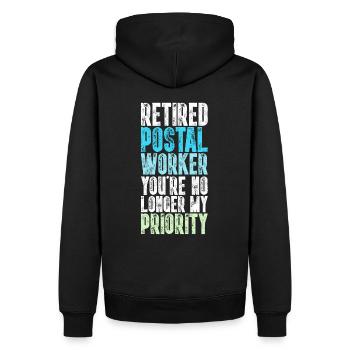 Retired Postal Worker Funny Mailman - Men’s Premium Organic Hoodie - black - Back - Nico (187cm)