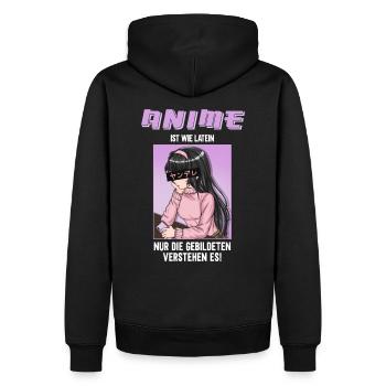 Anime Ist Wie Latein I Anime Girl - Männer Premium Bio Hoodie - Schwarz - Hinten - Nico (187cm)