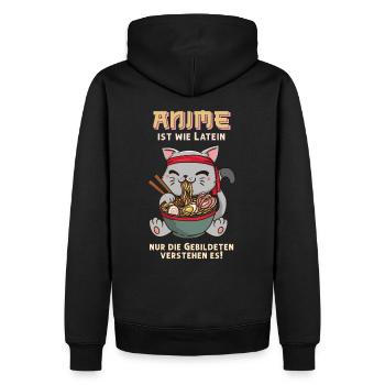 Anime ist wie Latein I Neko Cat Kawaii Anime Girl - Männer Premium Bio Hoodie - Schwarz - Hinten - Nico (187cm)