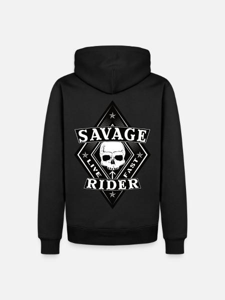 Savage Rider - Männer Premium Bio Hoodie - Schwarz